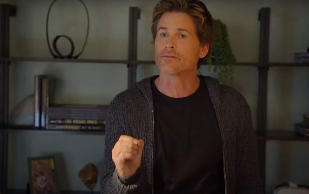 Rob Lowe starring as Ellis Dragon, CEO of a biotech company in Unstable season 2